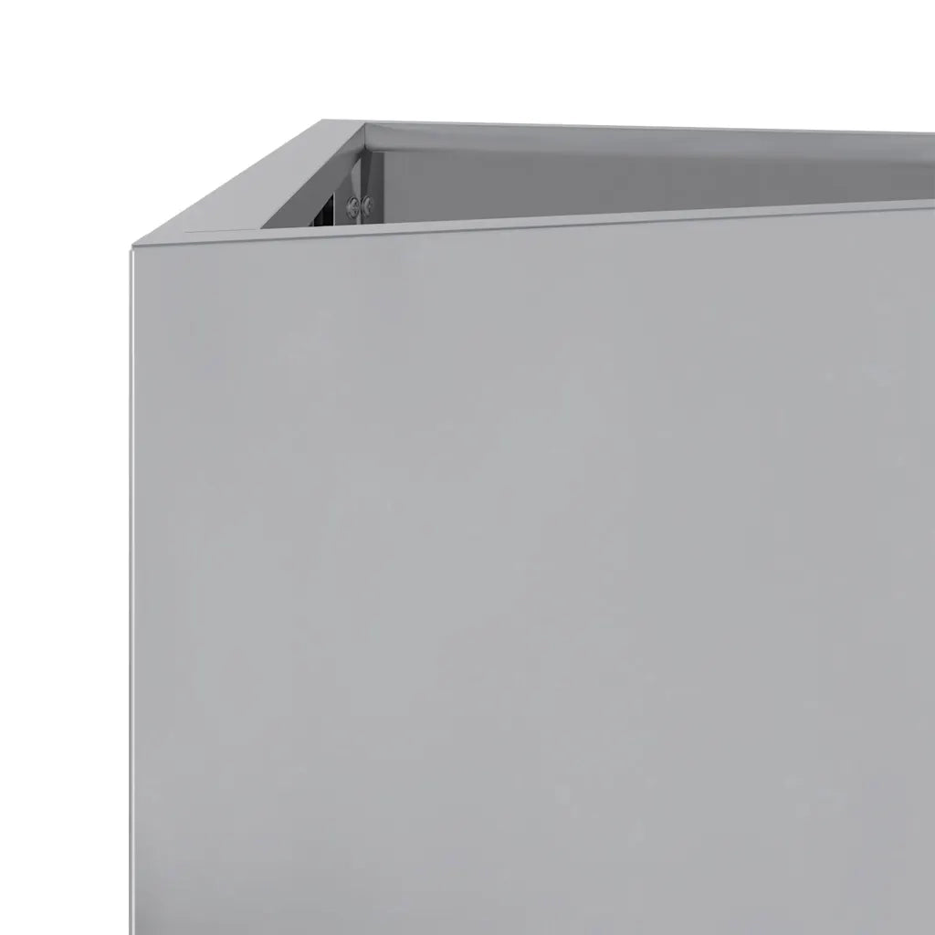 2 pz Fioriere | Cassetta per fiori | Vaso Triangolari 40x34,5x75 cm in Acciaio Zincato