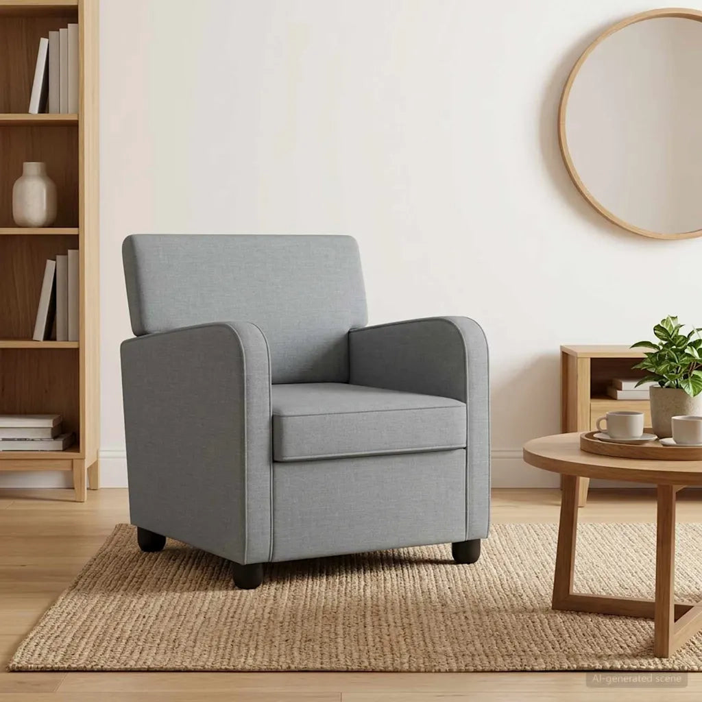 Poltrona Grigio Chiaro Tessuto 42043393