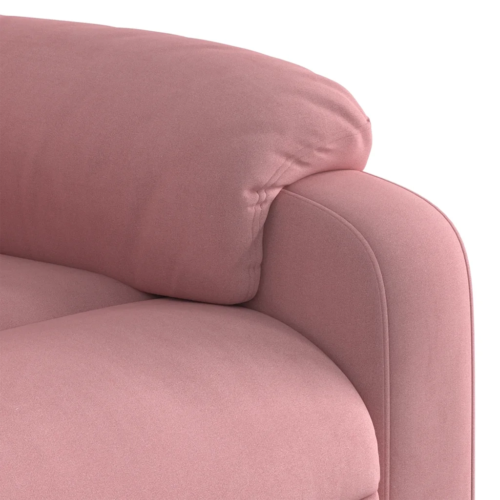 Poltrona Alzapersona Reclinabile Rosa in Velluto 3205107