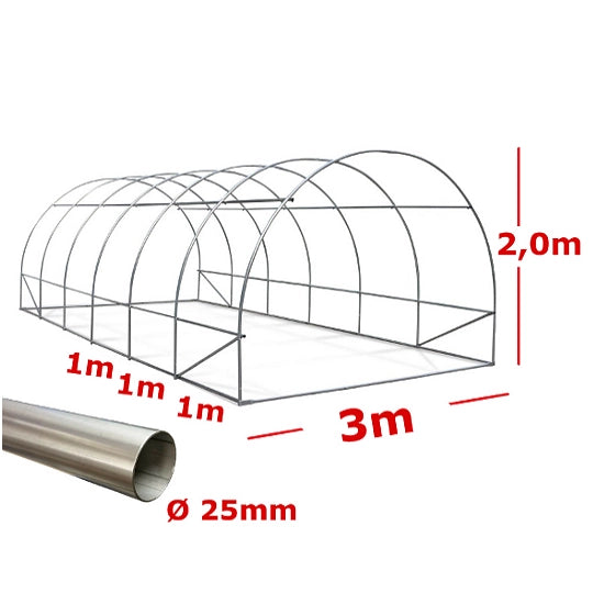Serra Tunnel NetPlus 3x12m con rete antigrandine