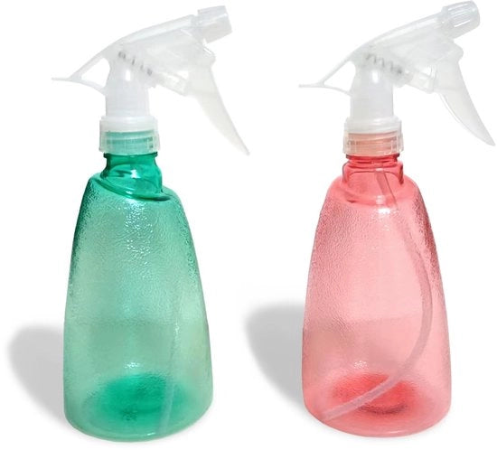 Kit di 2 flaconi spray da 500 ml - trasparente - sicuro per alimenti - vuoti - realizzato in plastica - 2 pezzi