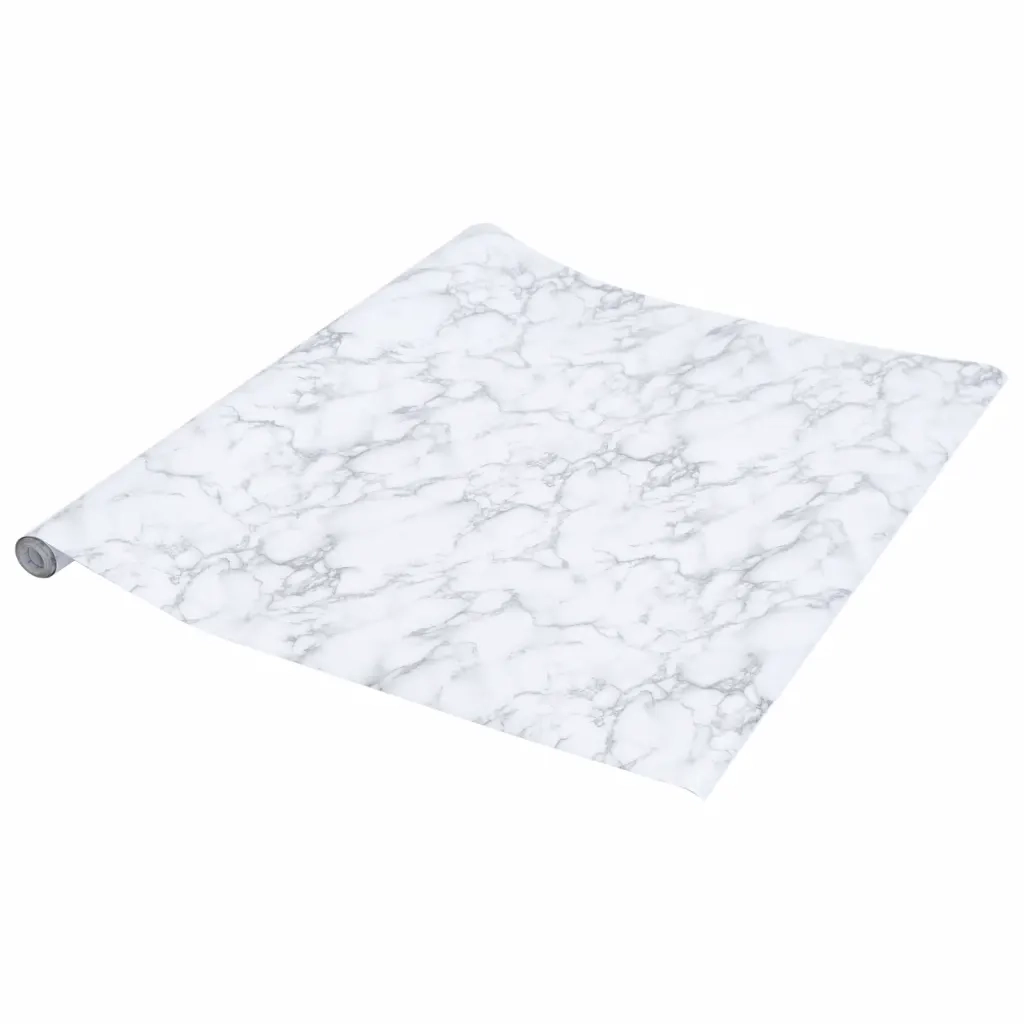 Adesivi per Mobili Autoadesivi Bianco Marmoreo 90x500 cm in PVC 3206487