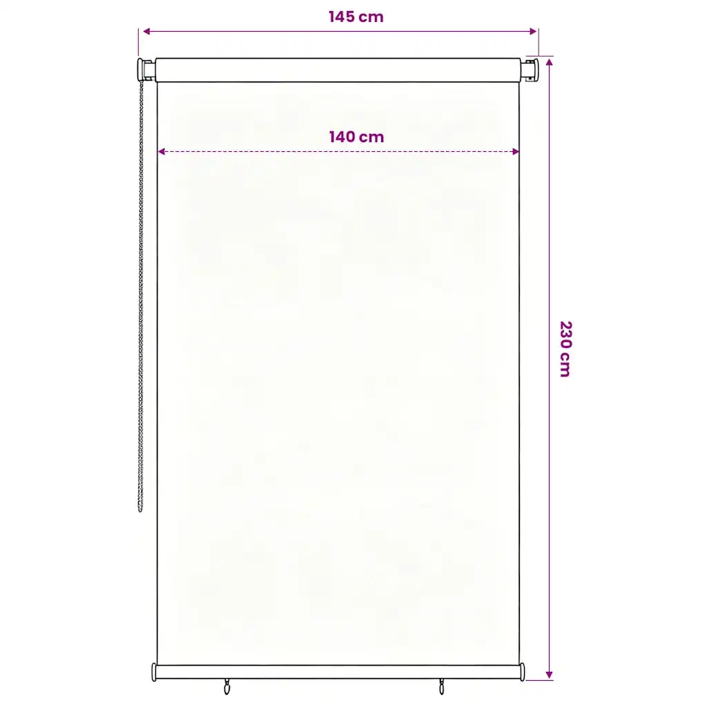 Tenda a Rullo per Esterni 145(L)x230(A) cm nera 312956