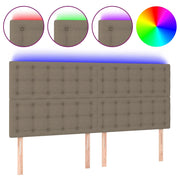 Testiera | Testata a LED Tortora 180x5x118/128 cm in Tessuto
