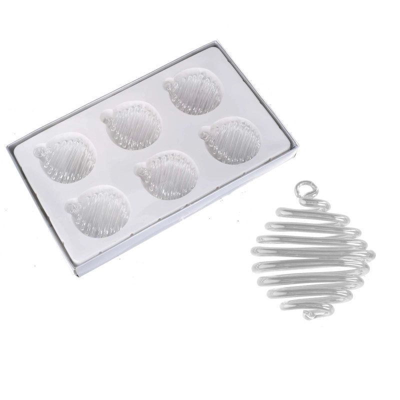 Sfera vetro spirale confezione 6pz trasparente cm 25x15h2,5