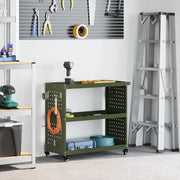 Carrello per Attrezzi con ruota Verde oliva 75 x 35 x 73 cm 874542