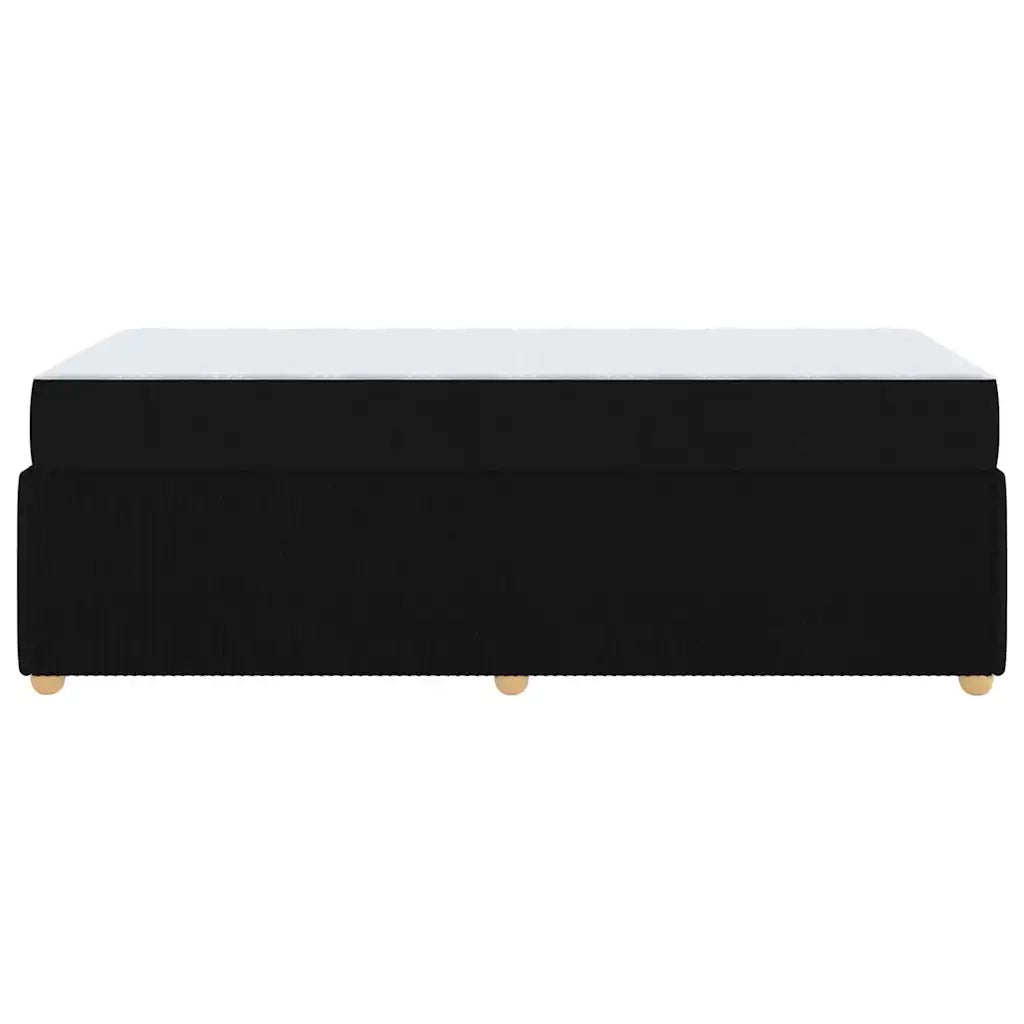 Letto singolo | Letto per adulti | Struttura del letto con materasso Nero 90 x 200 cm Tessuto