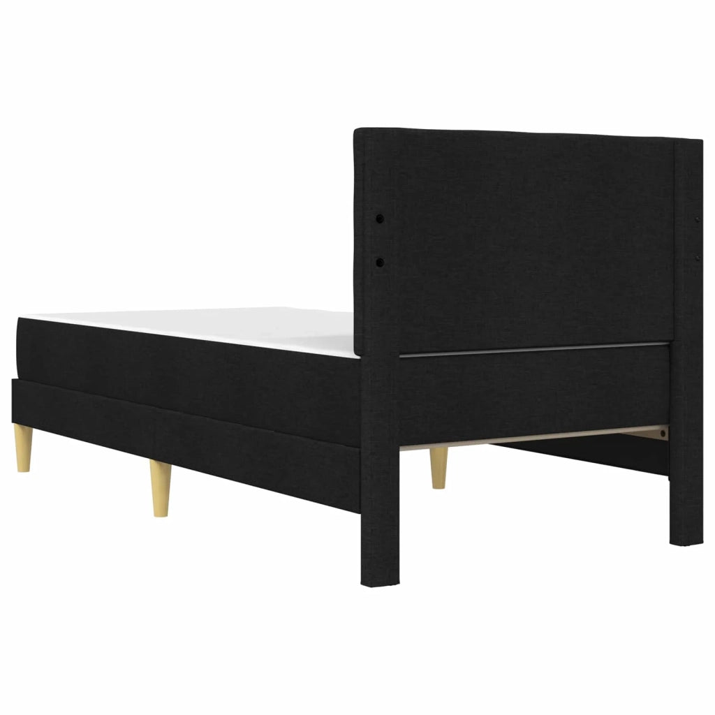 Struttura letto con materasso-Giroletto Nero 90 x 200 cm Tessuto