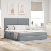 Letto con Contenitore con materasso Grigio chiaro 200 x 200 cm 3372191