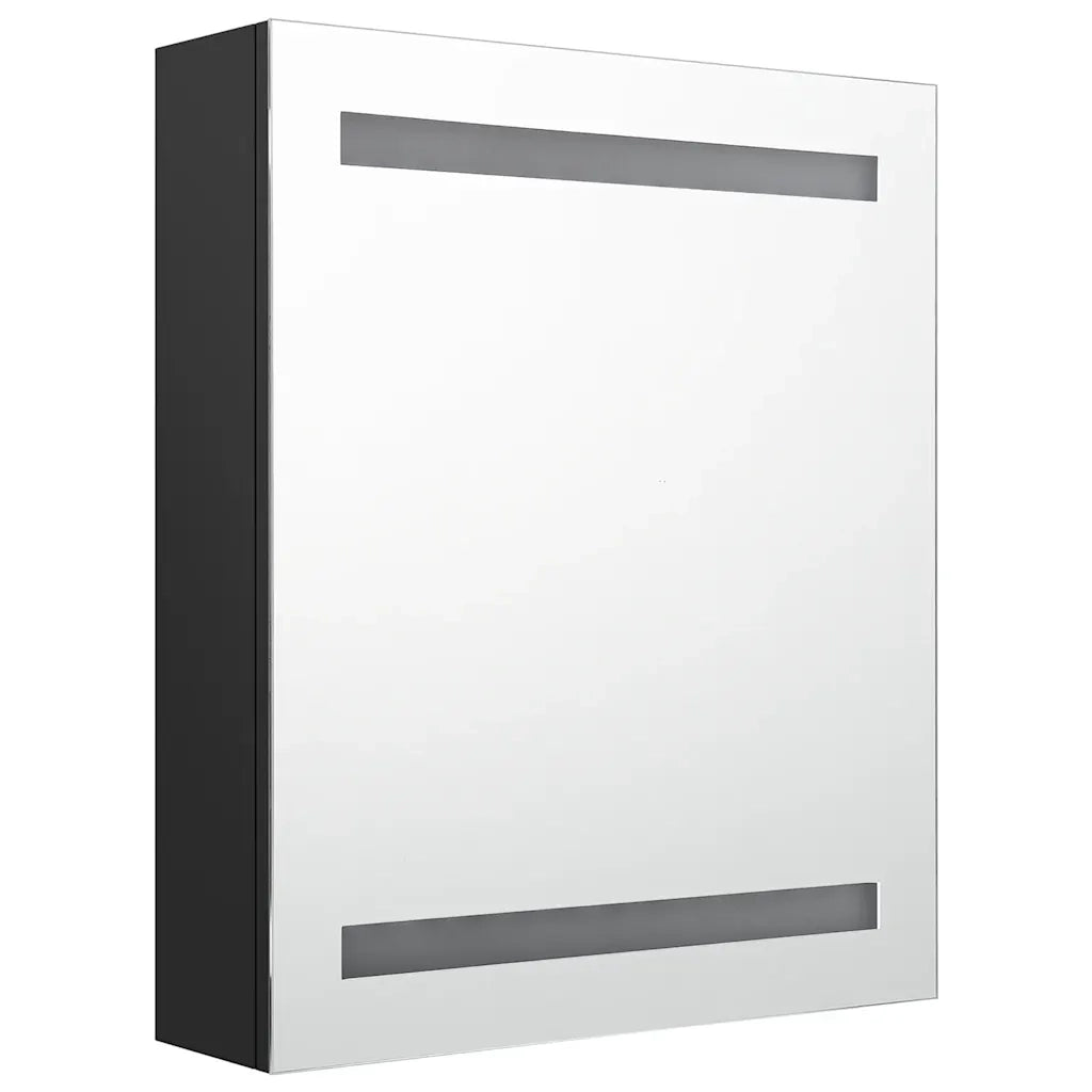 Armadietto a Specchio con LED Nero 50x14x60 cm in MDF 326480