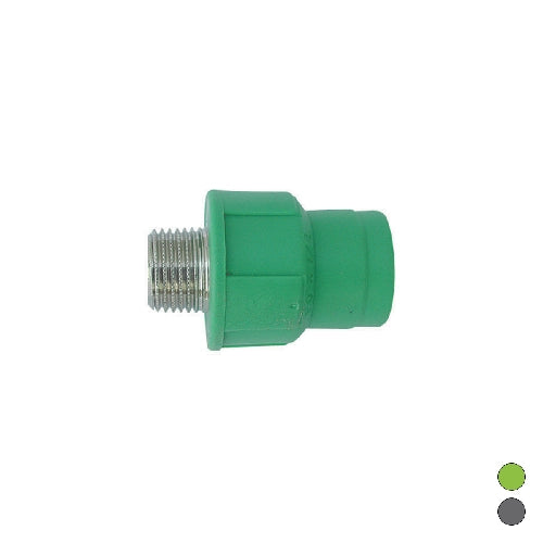 RACCORDO FILETTATO MASCHIO IN POLIPROPILENE- 1/2 x Diam. 25 Grigio- DH- pezzi 1