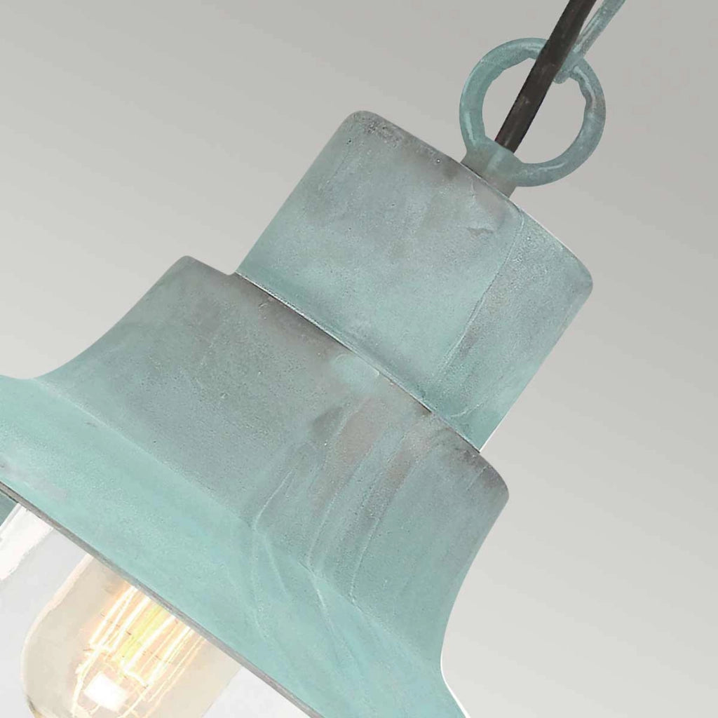 Lampada a sospensione esterna Sheldon Elstead verderame E27