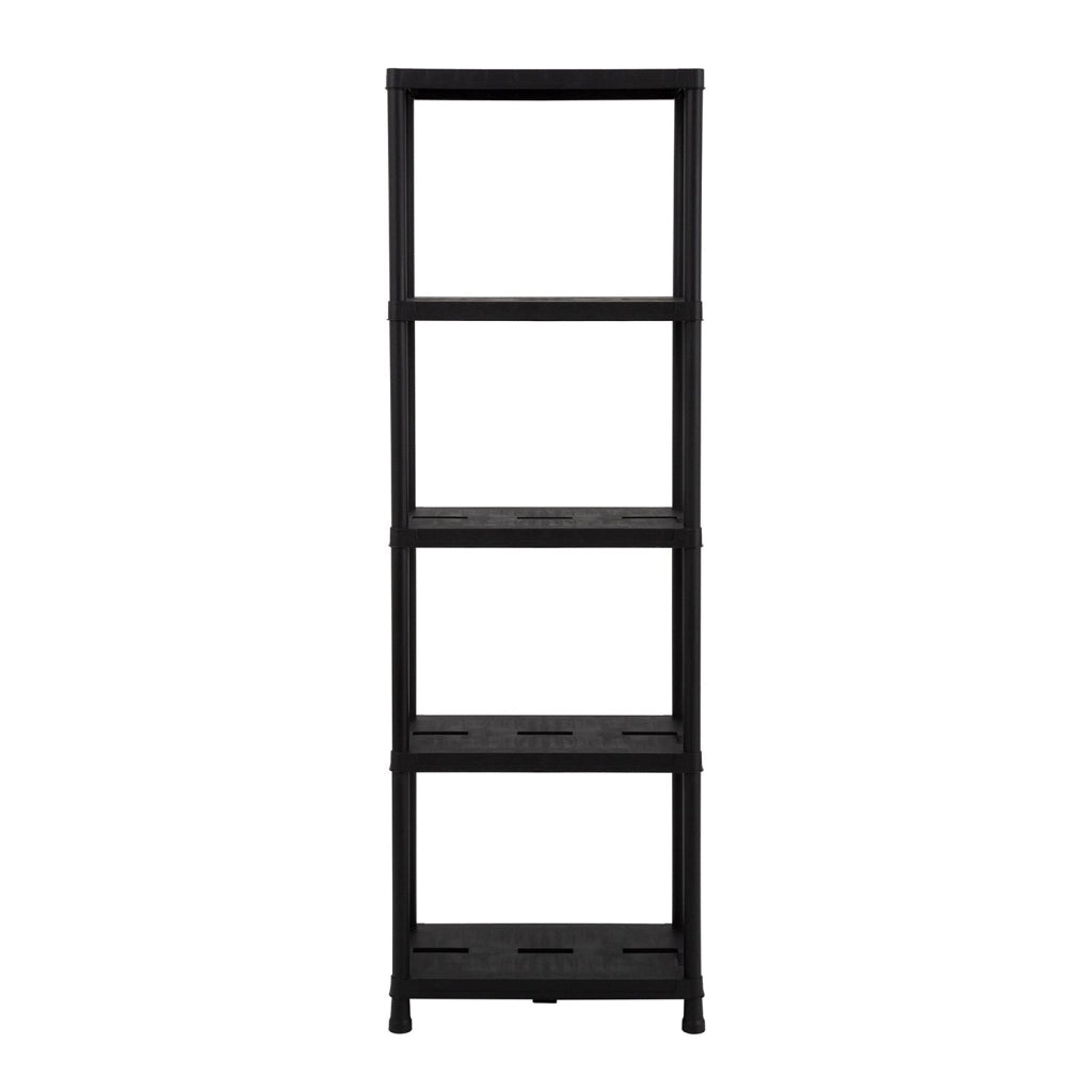 Scaffale universale nero 5 ripiani 60x30x180 cm per garage, cantina e ripostiglio