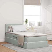 Letto con Contenitore Grigio chiaro 90 x 190 cm Velluto