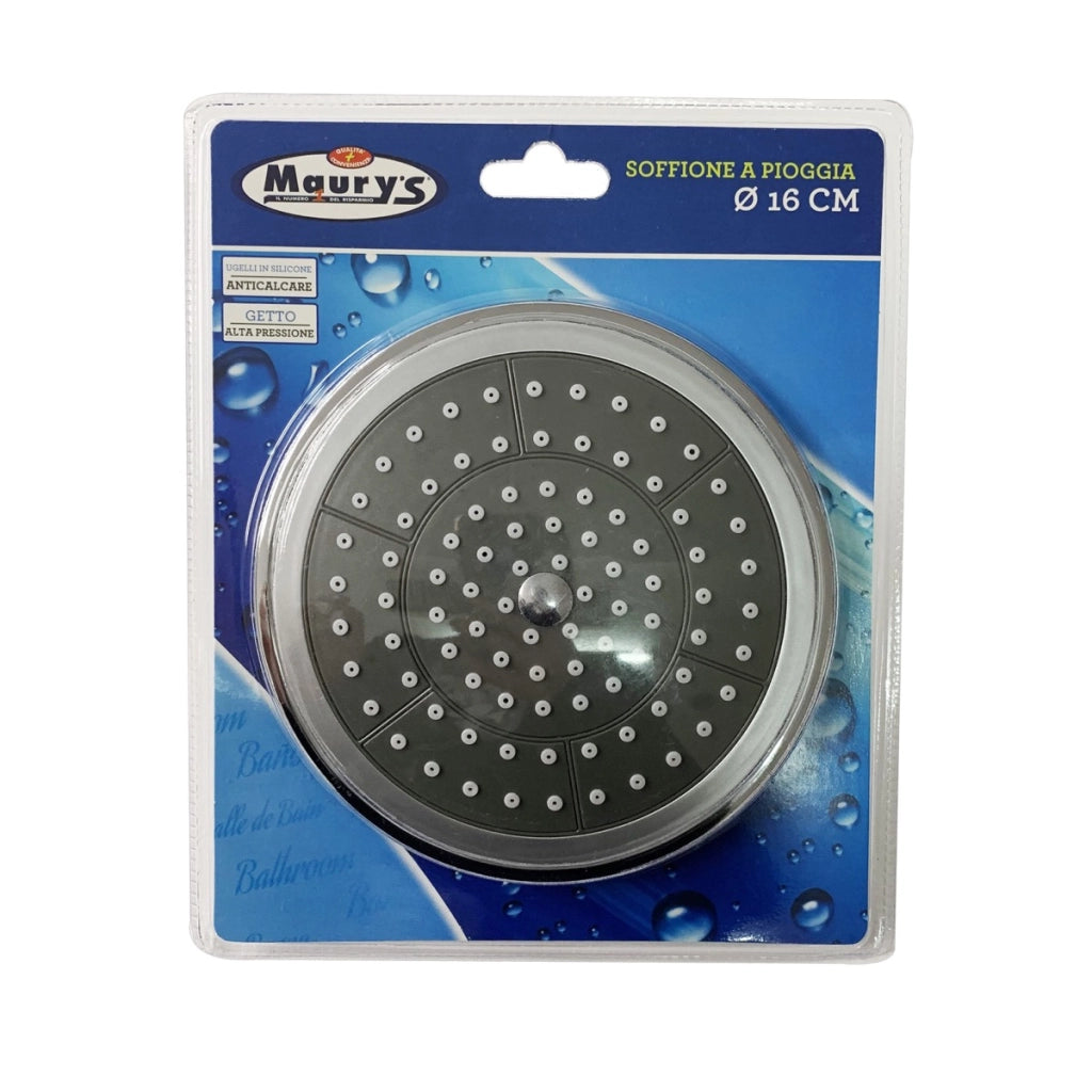 MAURY'S SOFFIONE DOCCIA CROMATO A PIOGGIA ANTICALCARE 16CM