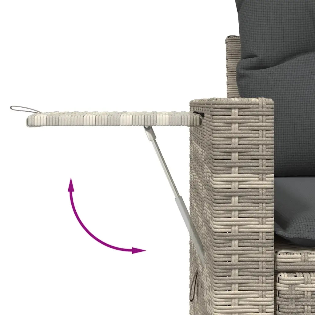 Set Divano da Giardino 4pz con Cuscini Grigio Chiaro Polyrattan 3220111