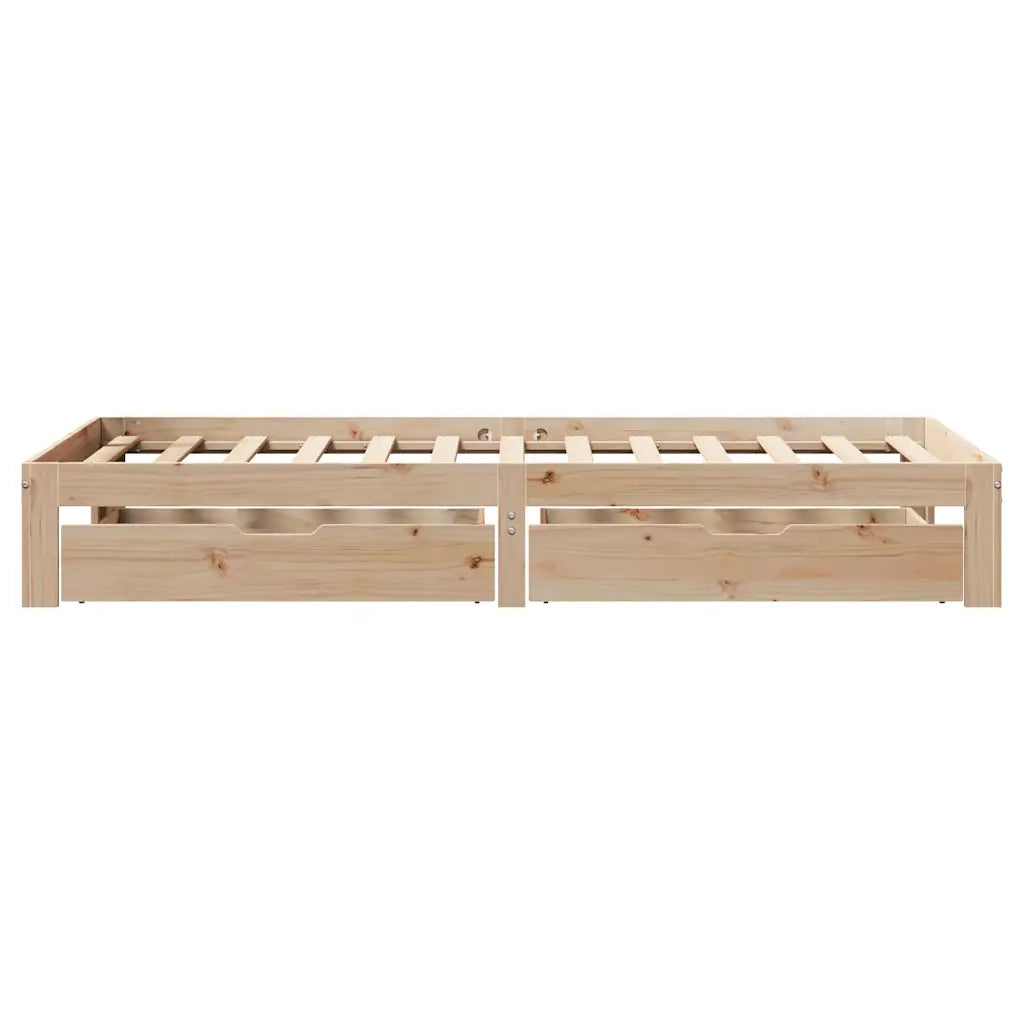 Giroletto con Cassetti 90x200 cm in Legno Massello di Pino 3301942
