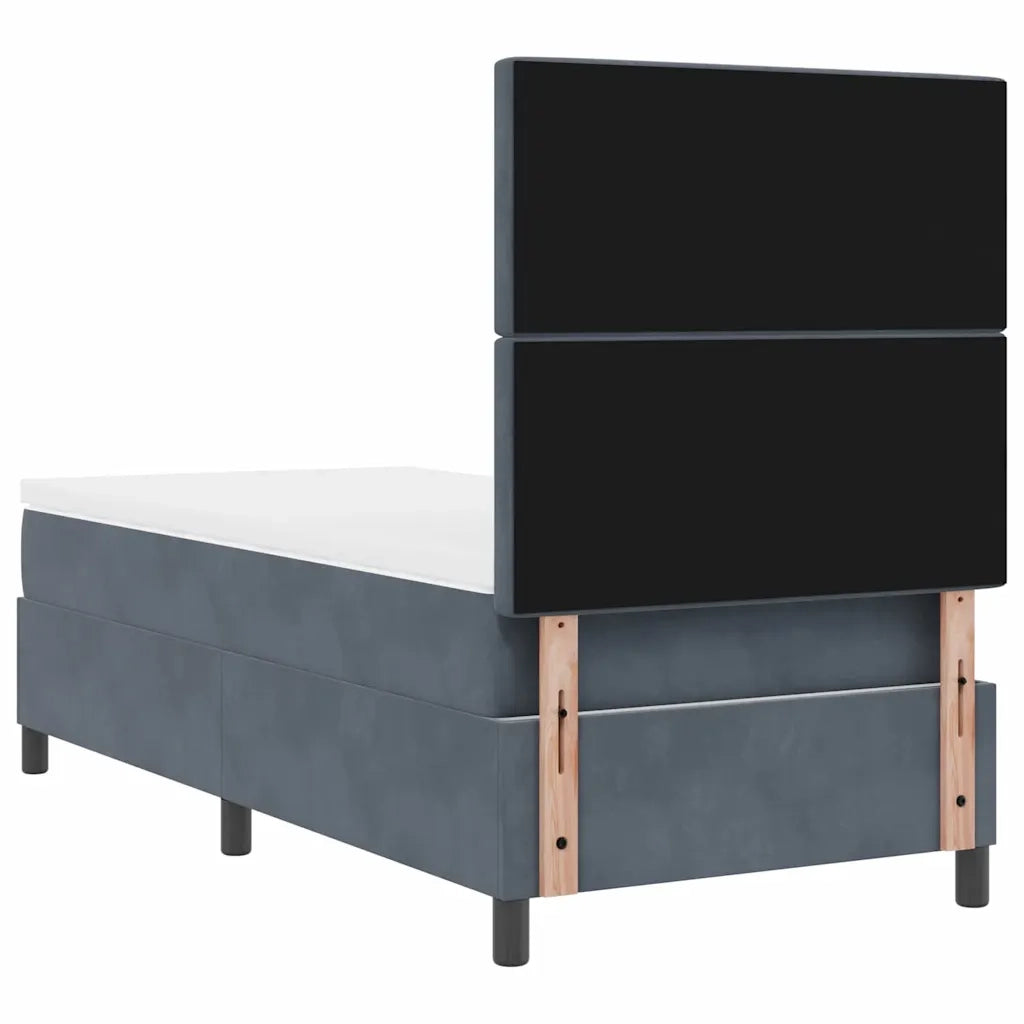 Letto a Sorgente LED Grigio scuro 90 x 190 cm Velluto 3343215