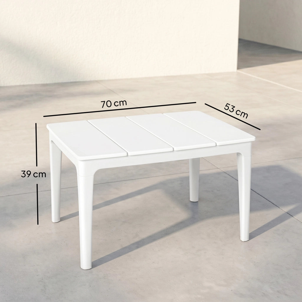 Tavolino da giardino rettangolare ¨C Xylo ¨C Plastica bianco crema 70x53cm