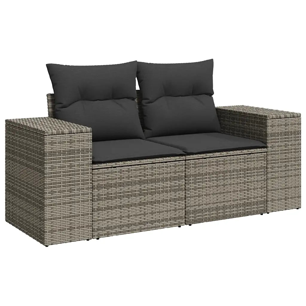 Set Divano da Giardino 6 pz con Cuscini Grigio in Polyrattan 3326781