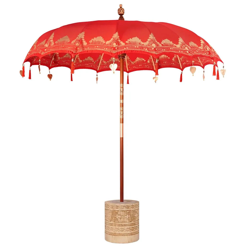 Parasol Balinese 260 Rosso 210-220 cm Cotone e legno massello 3356898