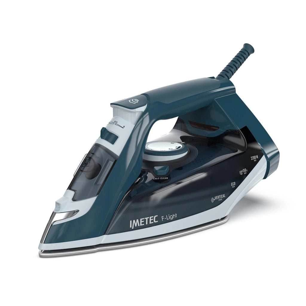 Imetec 9041 F-Light Ferro da Stiro a Vapore Piastra Glide Ceramic 2200 W Colpo Vapore 150 g colore Blu
