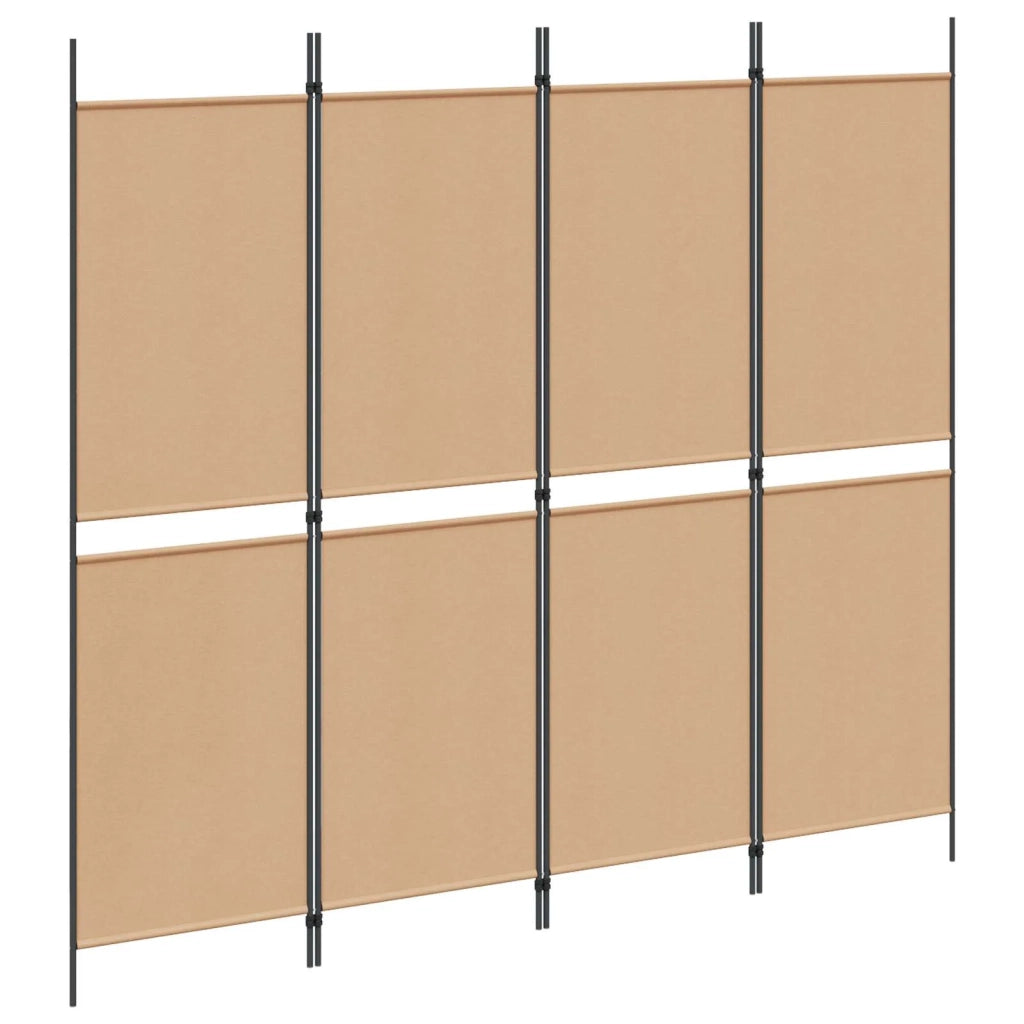 Divisorio Ambienti | Divider per stanze | Paravento a 4 pannelli Beige 200 x 180 cm Tessuto