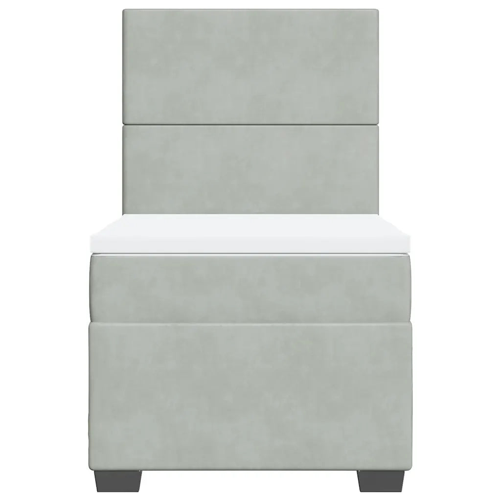 Giroletto a Molle con Materasso Grigio Chiaro 90x190 cm Velluto 3293080