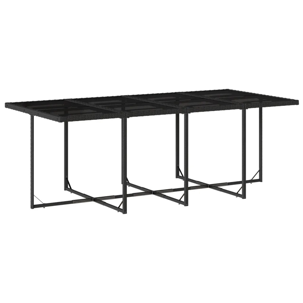 Set da Pranzo da Giardino 13pz con Cuscini Nero in Polyrattan 3277926