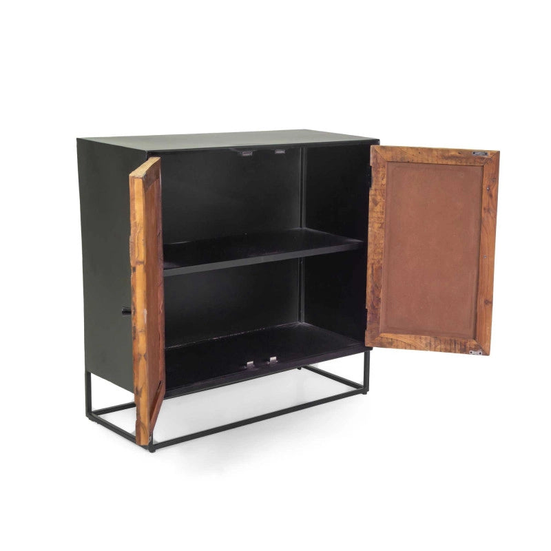 Mobile Legno Jaipur Naturale Top Nero Cm 85x38h85