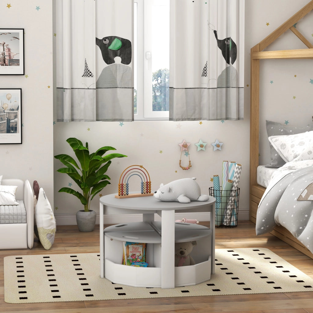 Set tavolo per bambini con sgabelli ¨C Minimal ¨C Legno, grigio