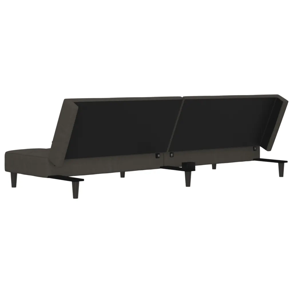 Divano letto | Sof¨¤ letto | Letto singolo a 2 Posti con 2 Cuscini Grigio Scuro in Velluto