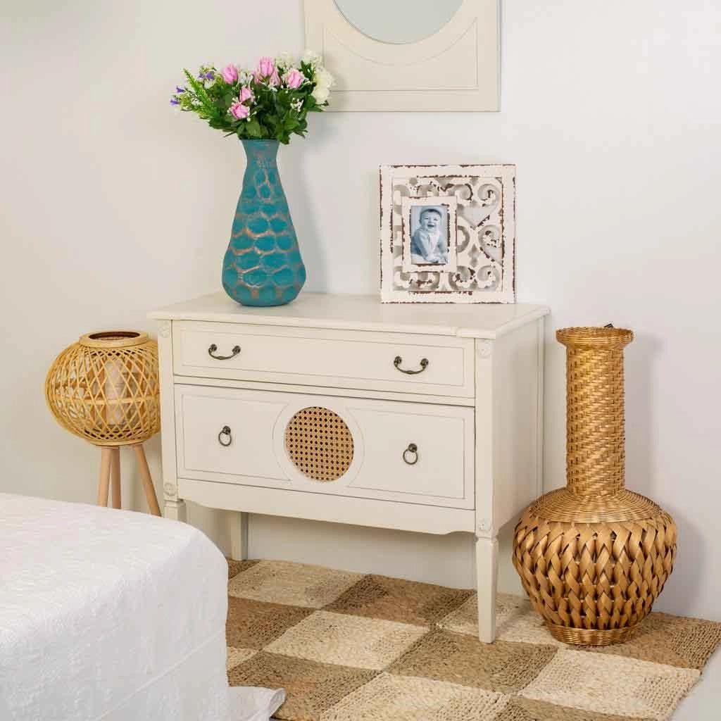 Cassettiera in legno bianco 88x38x72h