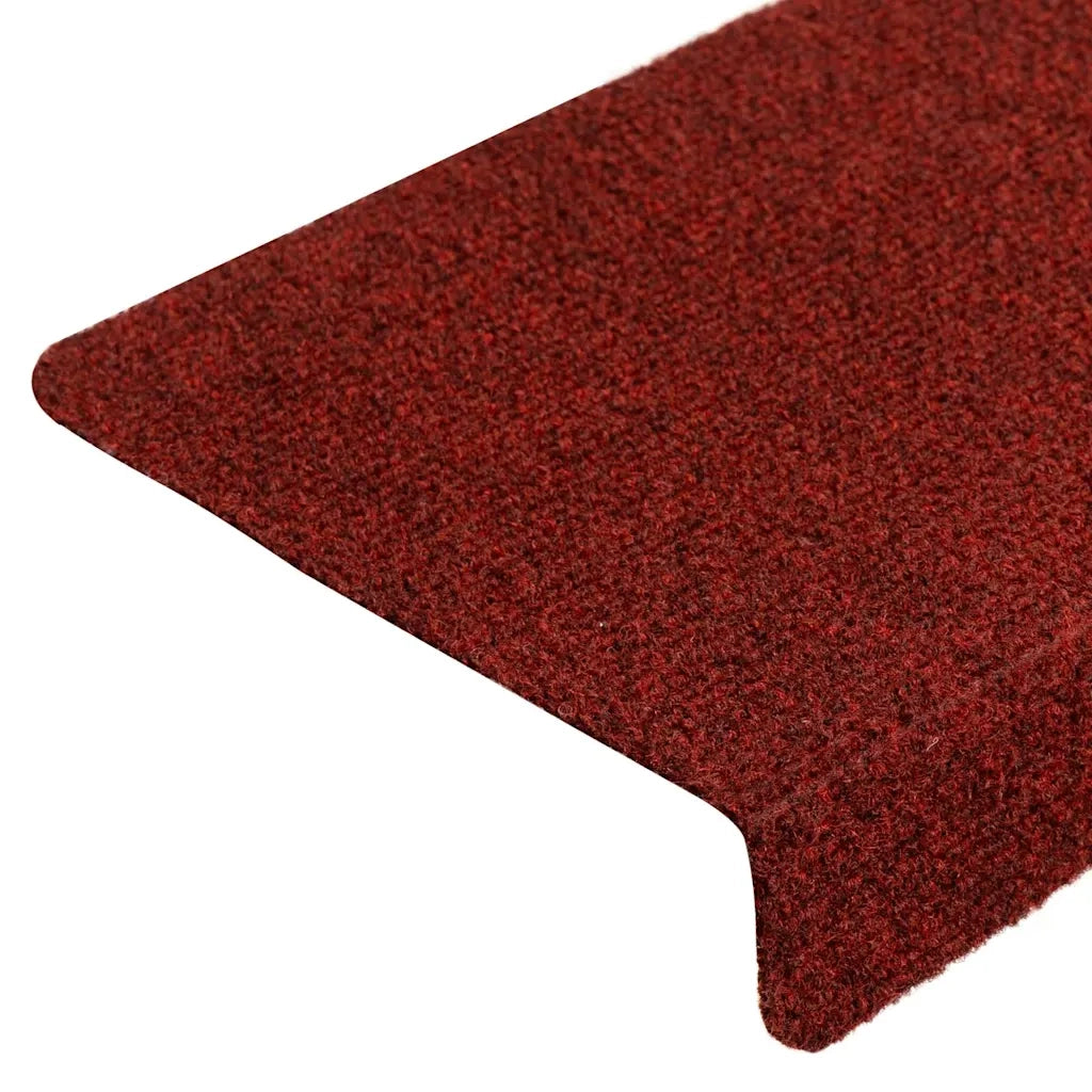 Tappetini per scale autoadesivi 5 pz | Gradini per Scale 65x21x4 cm Bordeaux Rosso Bordo rettangolare