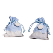 Trade Shop - Sacchetti Porta Confetti Bomboniera Con Gessetto In Vari Colori Per Cerimonia - Celeste