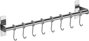 Organizzatore per la cucina con ganci - 40cm 8 ganci - Argento