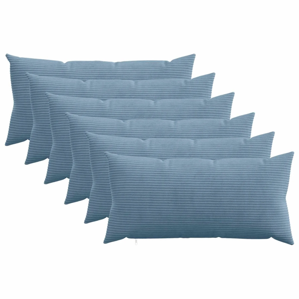 Federa 6 pcs HEERLEN Blu 40 x 80 cm corduroy 909917