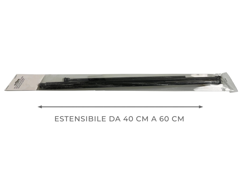 Bacchette Tende A Pressione Bastone Tenda Estensibile Astina Con Molla - 40-60 - Nero-Argento