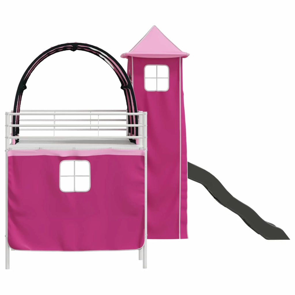 Struttura del letto loft per bambini Bianco e Rosa 107 x 200 cm 42020912