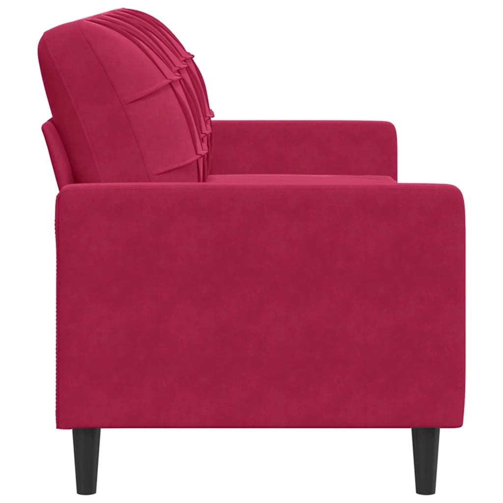 Divano a 3 Posti Rosso Vino 180 cm in Velluto 4007638