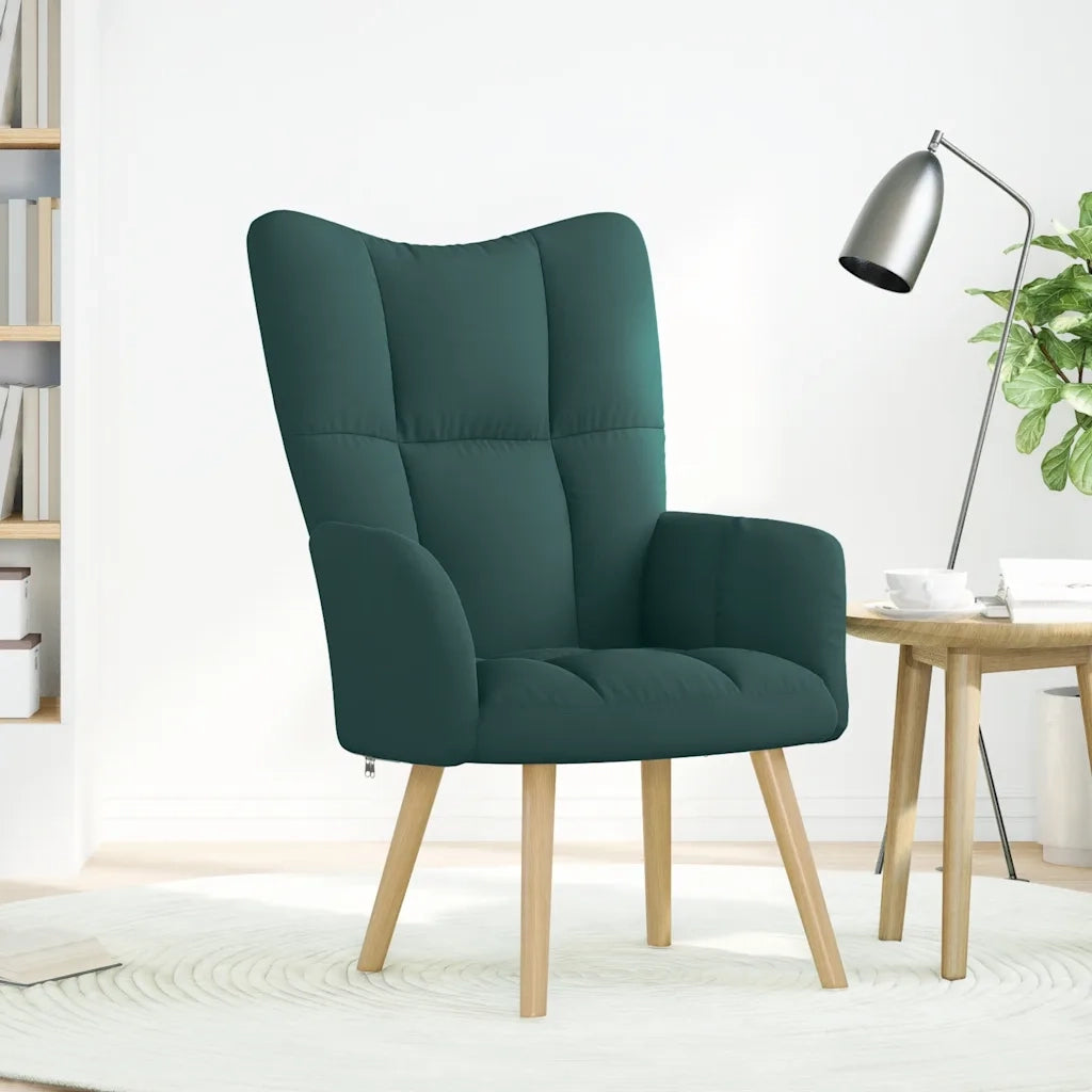 Sedia Relax Verde Scuro in Tessuto 4016772