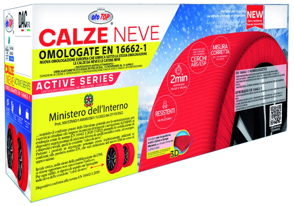 Dac CALZE DA NEVE OMOLOGATE PER AUTO    mis.   XS