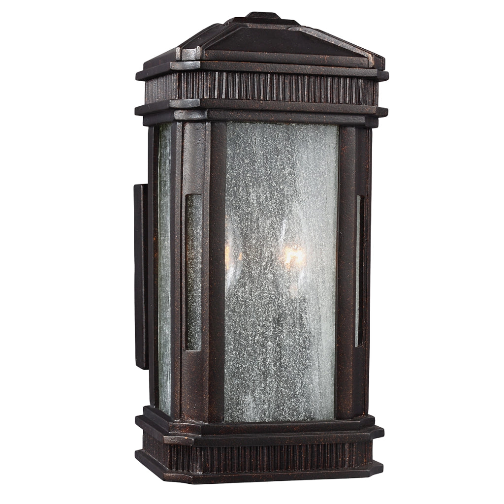 Applique esterna vintage Feiss Federal 2xE14 IP44 bronzo