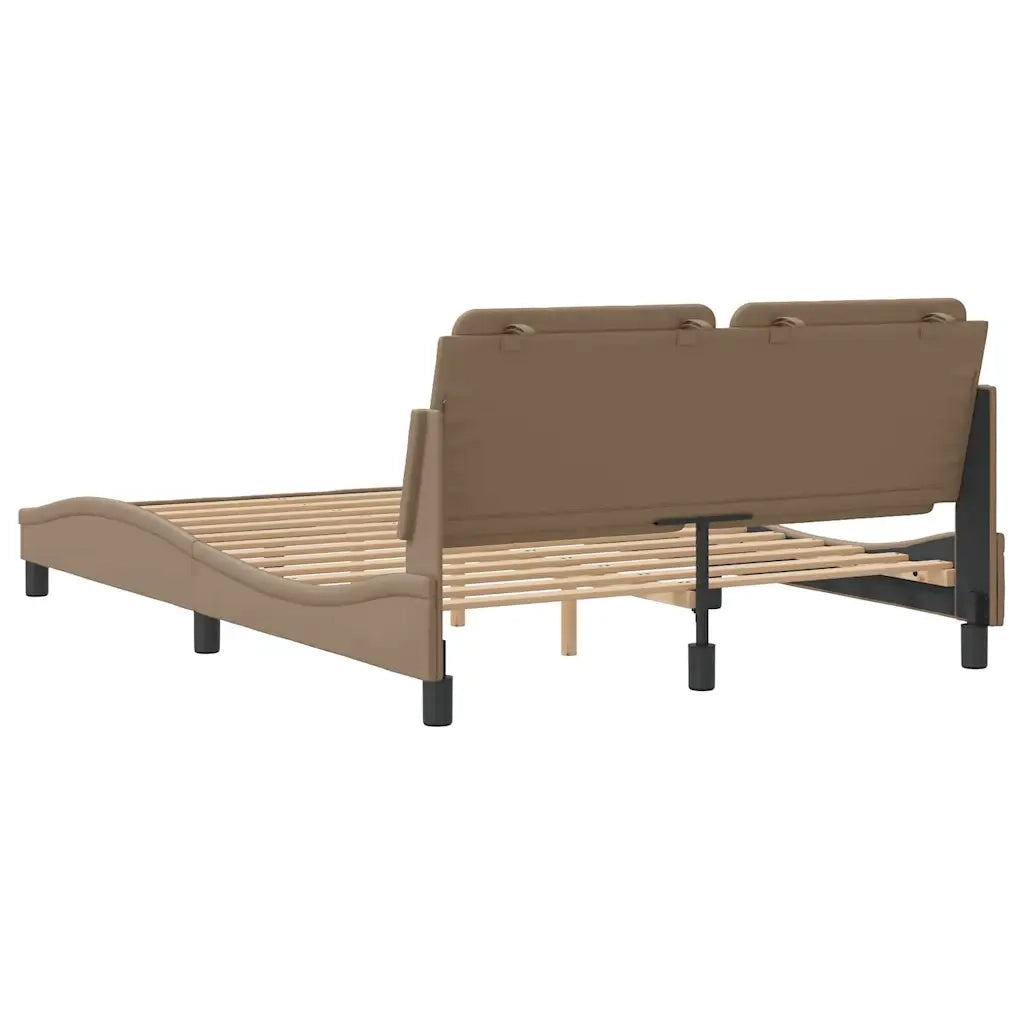Letto matrimoniale | Letto per adulti | Giroletto senza Materasso Zadar Cappuccino 140x190 cm in Similpelle