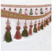 Franjelint decorativo 2 m - Set di spilli 9 cm - Orlo/Finestre - Bordure decorativa - Accessori per cucito - Banda di alta qualità in poliestere - Spilliband
