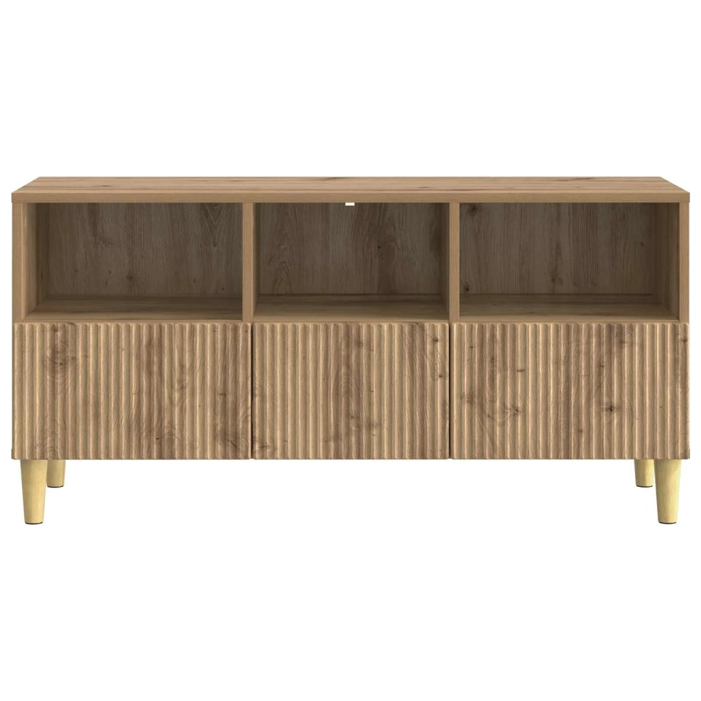 Mobile TV con cassetto-Credenza per TV Rovere Artigianale 102 x 34,5 x 50 cm 340775