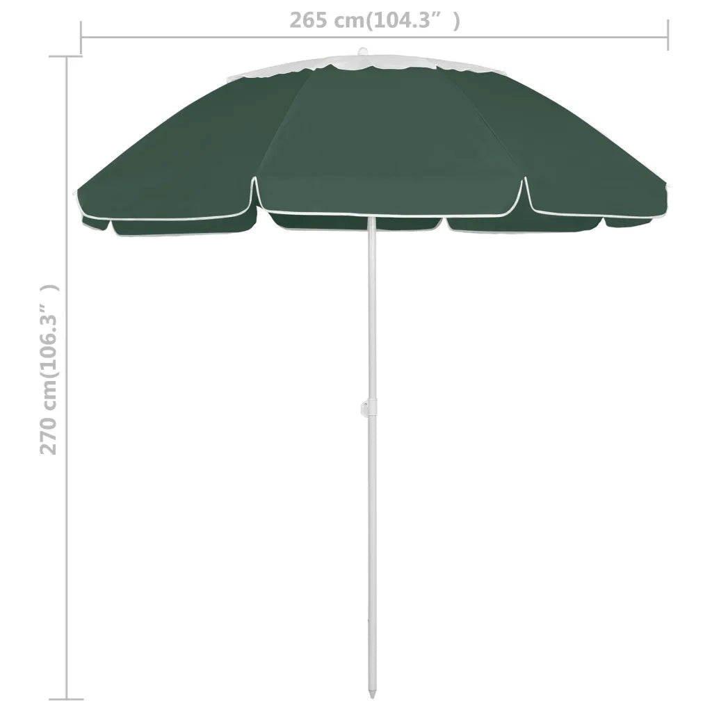 Ombrellone da Spiaggia-Ombrellone da mare Verde 300 cm