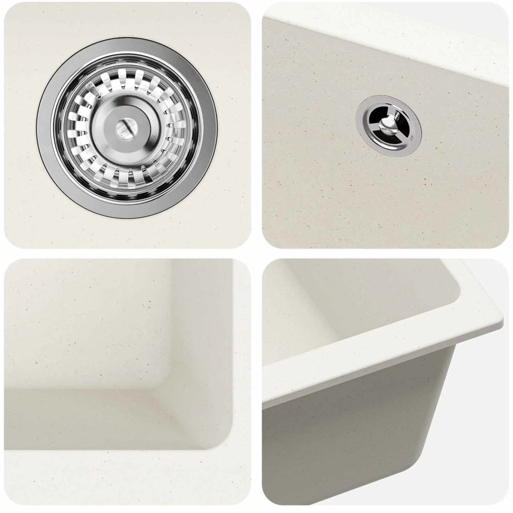 Lavello Bianco 530 x 460 mm 80% Quarzo e 20% Resina