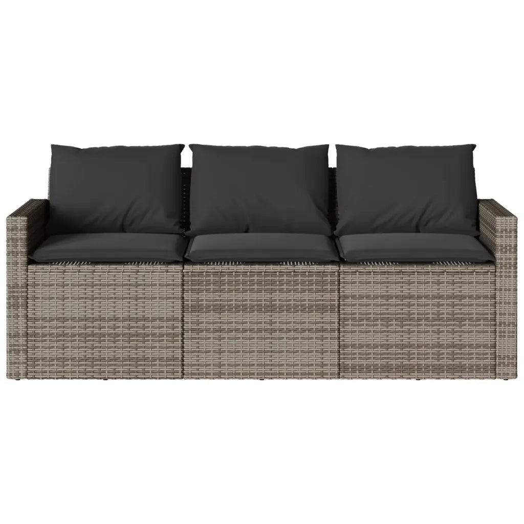 Set da Pranzo da Giardino 2 pz con Cuscini in Polyrattan Grigio 366331
