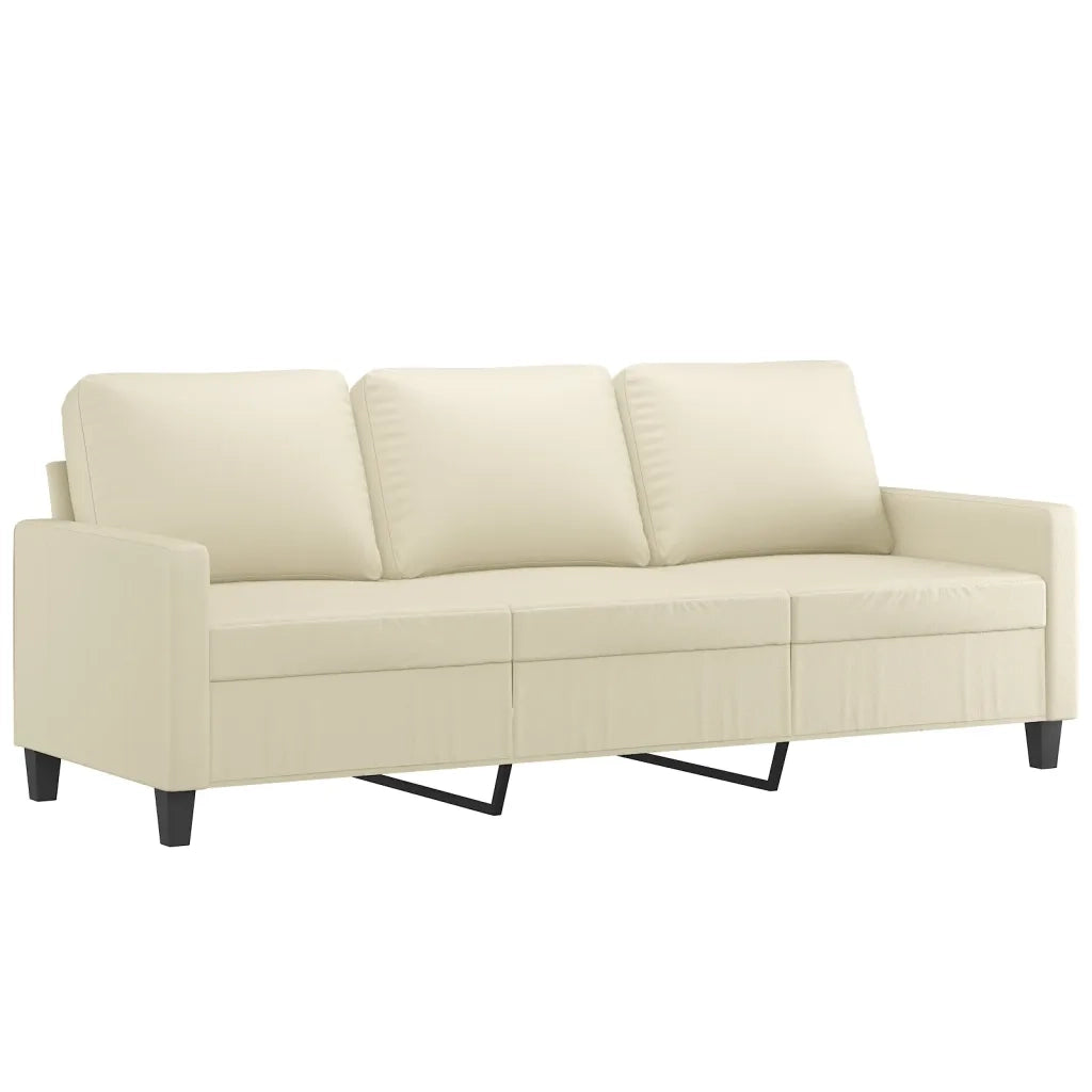 Divano a 3 Posti-Sofa 3 Posti Crema 180 cm in Similpelle 287574
